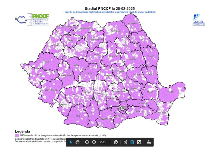 ANCPI: Peste 6 milioane de hectare, cadastrate gratuit
