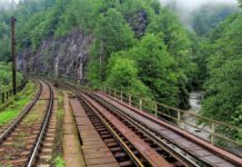 Incident pe calea ferată! Muncitori surprinși de un tren de marfă la Lainici