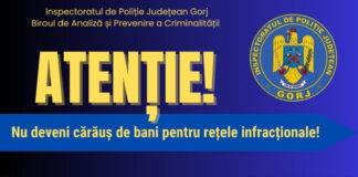 IPJ: ,,Atenție! Nu deveni cărăuș de bani pentru rețele infracţionale!”