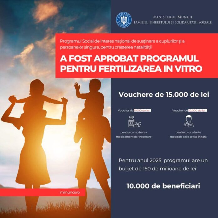 Guvernul reia Programul de Fertilizare In Vitro pentru creșterea natalității