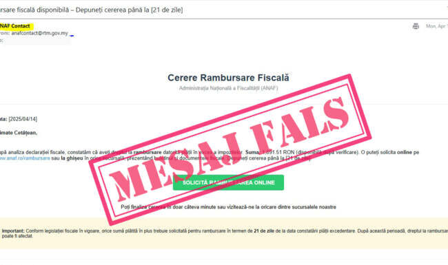 Emailuri false în numele ANAF