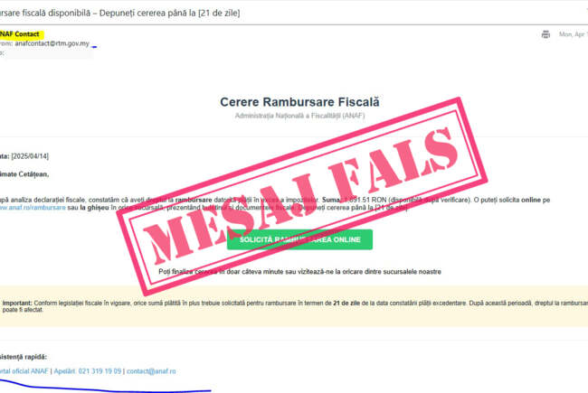 Emailuri false în numele ANAF