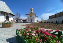 Slujbă de Florii în noua biserică de la Peșteana de Jos