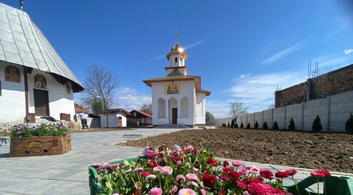 Slujbă de Florii în noua biserică de la Peșteana de Jos