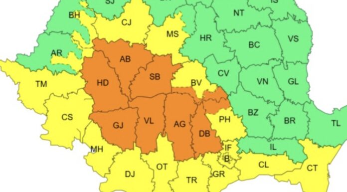 Cod portocaliu de ploi în Gorj