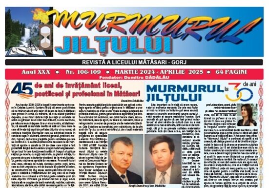 ,,Murmurul Jilțului”, o revistă școlară între reviste, competitoare cu cele mai bune din țară”