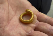 Inel din aur, posibil de origine dacică, descoperit lângă Motru
