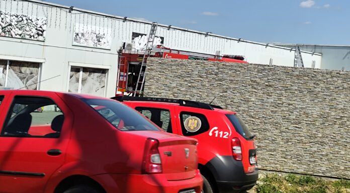 Târgu Jiu: Incendiu izbucnit la o hală de pe strada Tismana