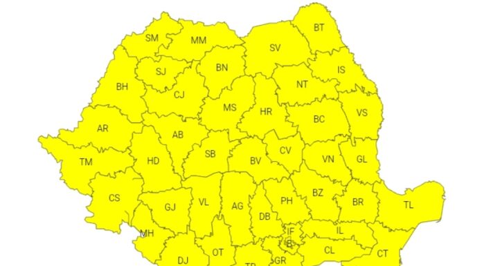 O nouă informare meteo de vreme rea