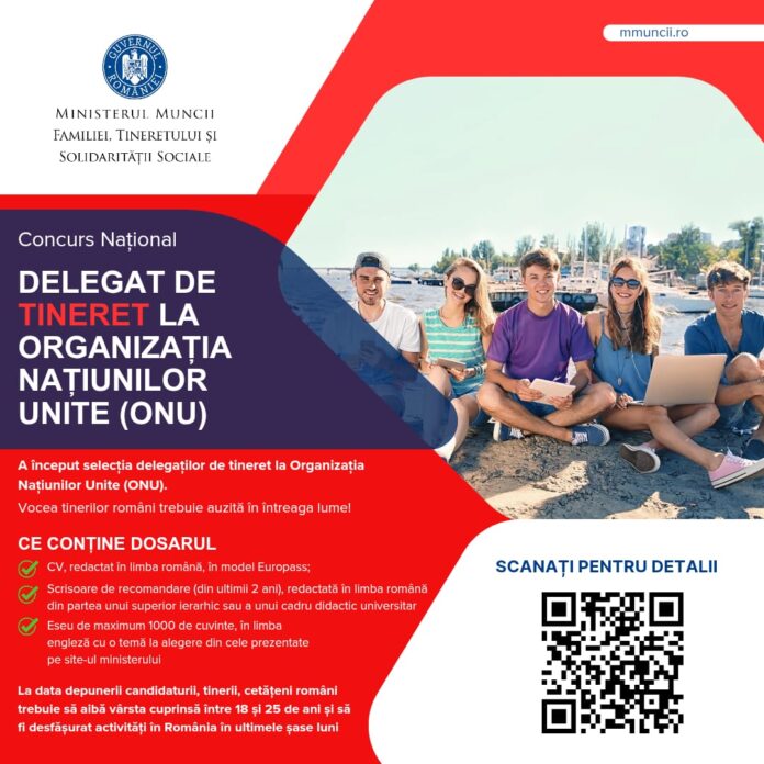 Ministerul Muncii a lansat selecția pentru delegații de tineret la ONU