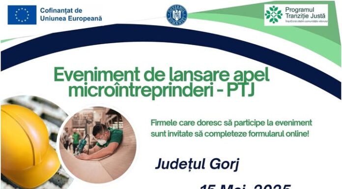 Apel de proiecte în valoare de 49 milioane de euro pentru microîntreprinderile din Gorj