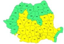 Gorjul, din nou sub cod galben de ploi