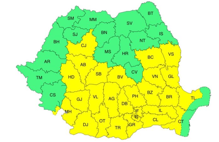 Gorjul, din nou sub cod galben de ploi