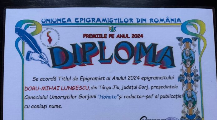Gorjeanul Mihai Lungescu a fost ales „Epigramistul anului 2024”