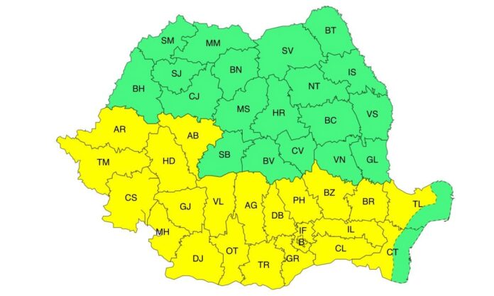 Cod galben de caniculă, mâine în Gorj