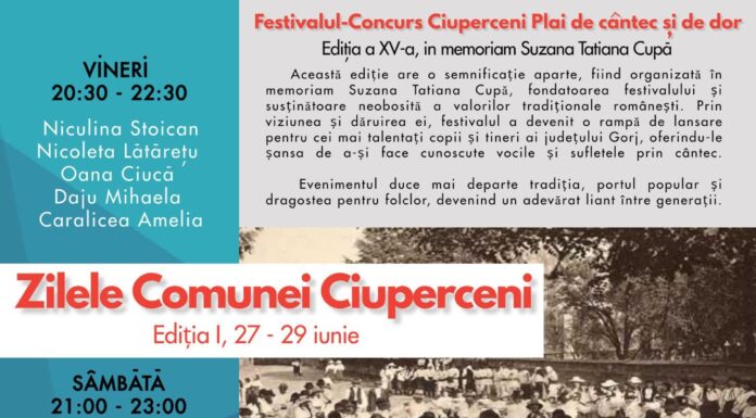 Programul complet al Zilelor Comunei Ciuperceni