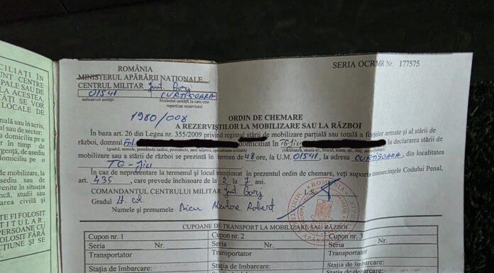 ALARMANT: Gorjeni chemați la mobilizare sau război! Ordine oficiale emise de Centrul Militar Gorj