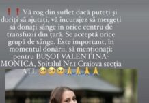 Tânăra lovită de tren la Turceni are nevoie de sânge! „Este una dintre cele mai bune studente de la anul al doilea”