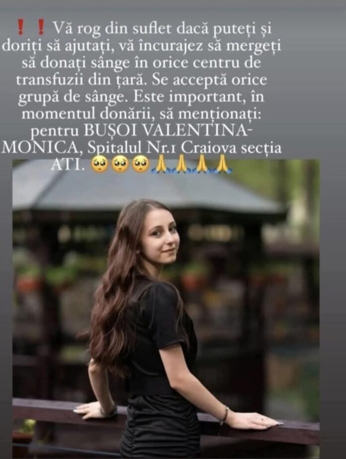 Tânăra lovită de tren la Turceni are nevoie de sânge! „Este una dintre cele mai bune studente de la anul al doilea”