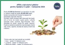 APIA a dat startul plăților pentru Sprijinul Cuplat