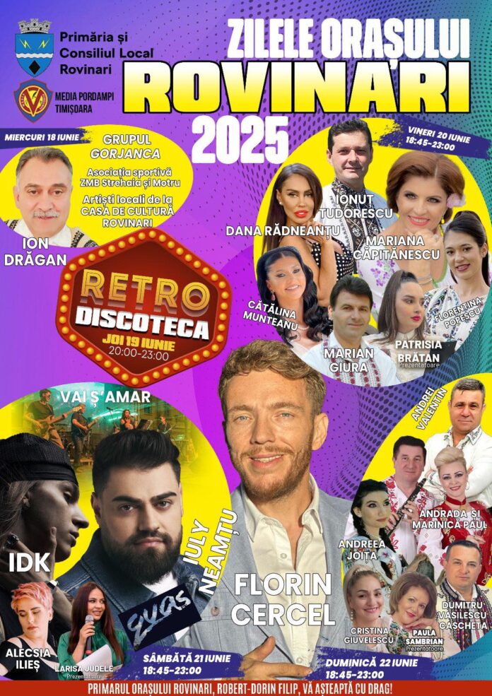 Rovinari: Zilele Orașului aduc cinci zile de spectacole fără costuri din bugetul local