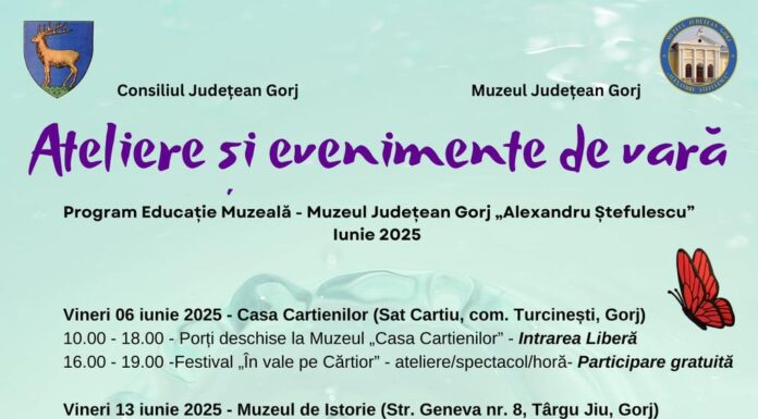 Ateliere, spectacole și tradiții pentru toate vârstele, organizate de Muzeul Județean Gorj