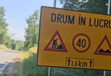 Polovragi, drum în lucru. Circulație pe un sens