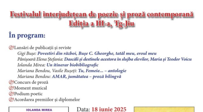 Festivalul interjudețean de poezie și proză contemporană, Ediția a III-a, Târgu Jiu