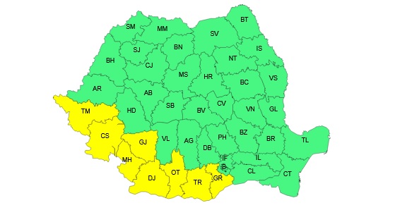 Primul cod galben de caniculă