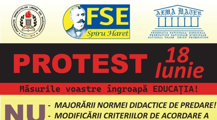 Educația, în prag de grevă. „Românie educată, nu sacrificată!”