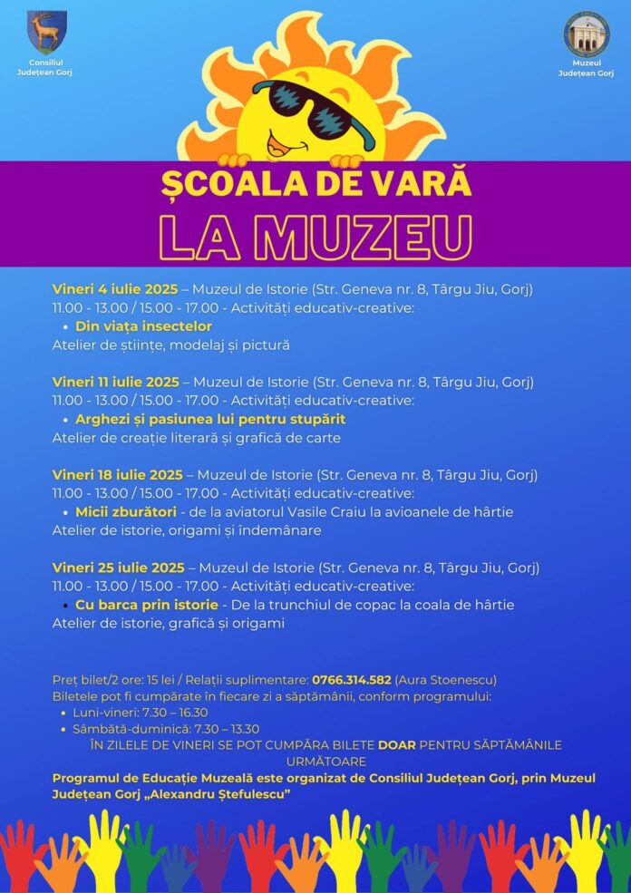 Începe Școala de Vară pentru copii, la Muzeul Județean