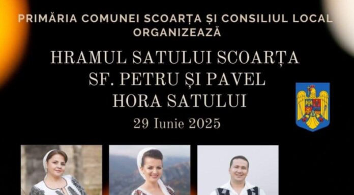 Comuna Scoarța celebrează tradiția și comunitatea: Hramul Satului și premiere festive pentru tineri și seniori