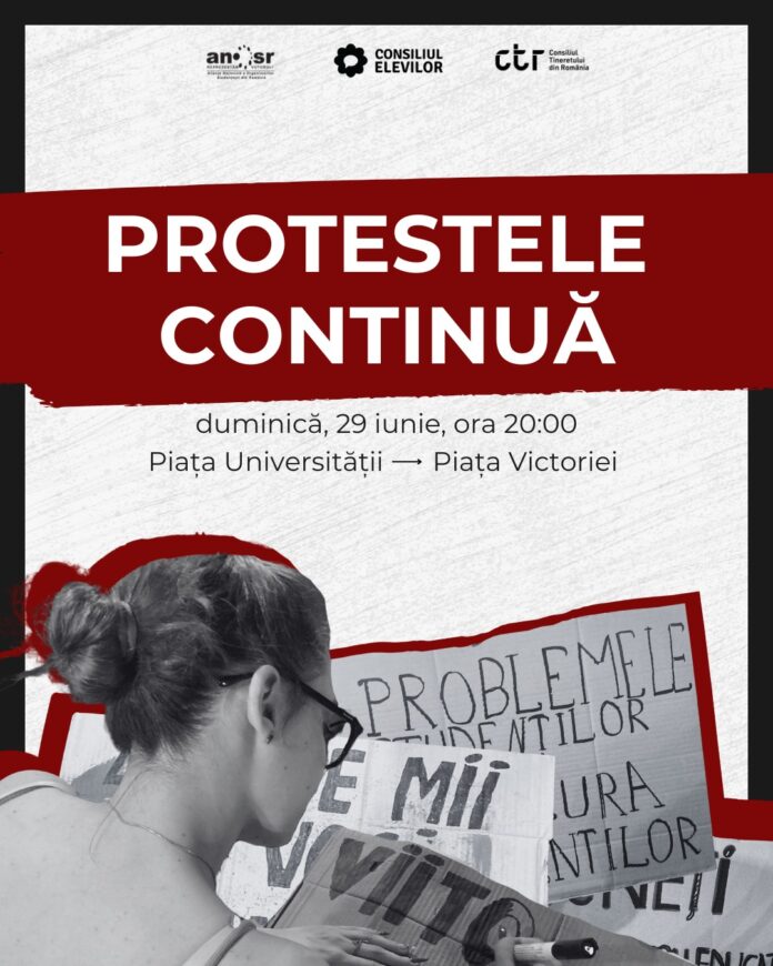 Elevii și studenții, din nou în stradă. Marș pentru apărarea burselor