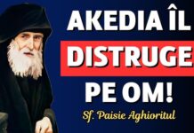 AKEDIA este patima şi boala duhovnicească a deprimării – Akedia este înțeleasă de către Sfinţii Părinți ascetici ca o formă de tocire a simțurilor duhovnicești care vizează, în cele din urmă, îndepărtarea de Dumnezeu!