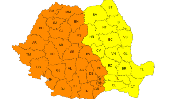 Cod portocaliu de caniculă în Gorj