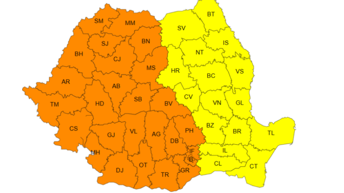 Cod portocaliu de caniculă în Gorj