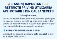 Polovragi: Restricții la utilizarea apei potabile din cauza secetei