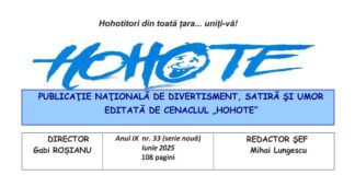 Semnal: A apărut noul număr al revistei gorjene ”Hohote” – publicație națională de divertisment, satiră și umor