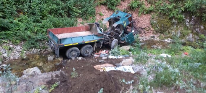 FOTO: Accident cu doi morți, pe un drum forestier din Peștișani