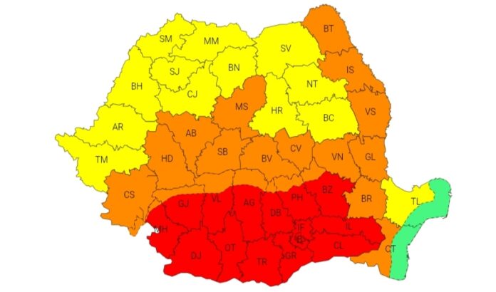 Gorj: Codul roșu de caniculă, prelungit până miercuri