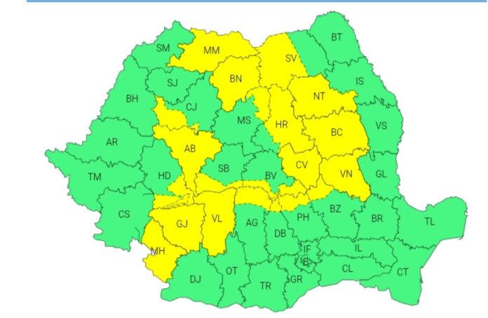 Gorjul, sub cod galben de ploi până la ora 21:00