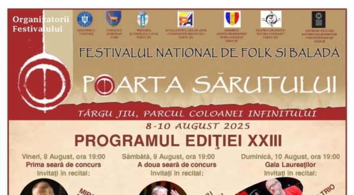 Festivalul ”Poarta Sărutului”, în acest weekend, la Târgu Jiu
