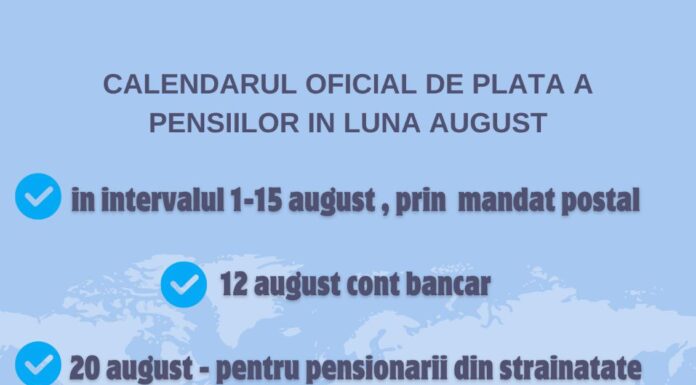 Când intră pensiile în luna august