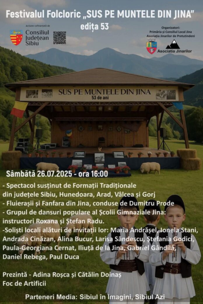 Ansamblu din Gorj, la Festivalul ”Sus pe muntele din Jina”