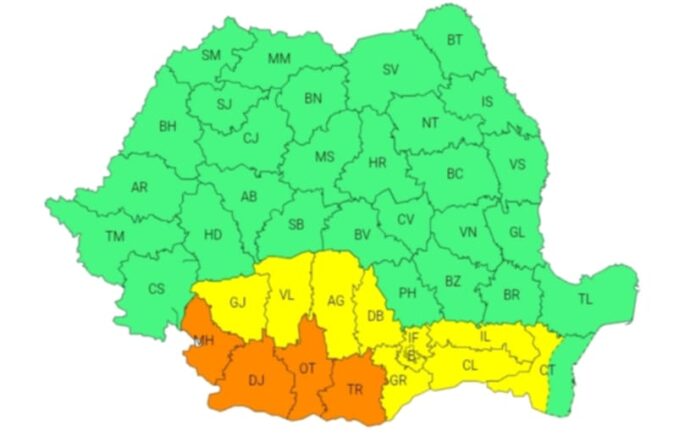 Cod galben de caniculă în Gorj până mâine dimineață