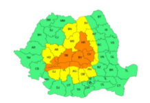 Gorj: Cod galben și portocaliu de ploi torențiale, cu tunete și fulgere