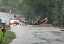 Patru gospodării inundate la Vladimir