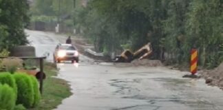 Patru gospodării inundate la Vladimir