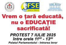 Sindicaliștii din Sănătate și Educație, protest în fața Parlamentului