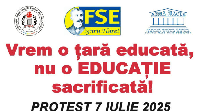 Sindicaliștii din Sănătate și Educație, protest în fața Parlamentului
